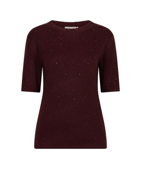 Sweater s/slve studs - F26.02539 - Merlot