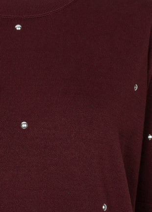 Sweater studs half sleeve - F26.07516 - Merlot