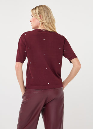 Sweater studs half sleeve - F26.07516 - Merlot