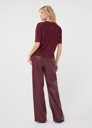 Sweater studs half sleeve - F26.07516 - Merlot