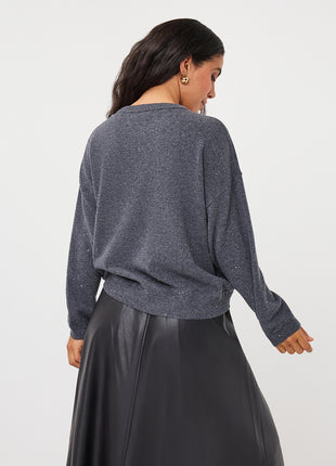 Sweater r/neck wool - F26.07522 - Dark Grey