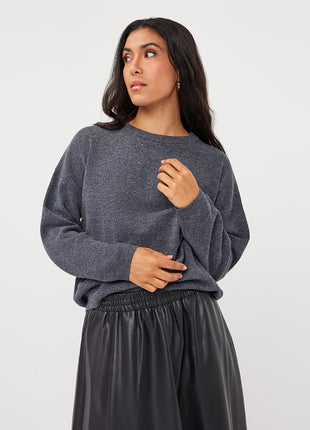 Sweater r/neck wool - F26.07522 - Dark Grey