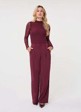 Trousers wide leg - F26.10502 - Merlot