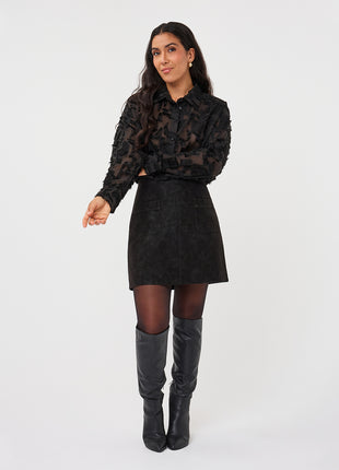 Blouse oversized basic plumetis - F26.15508 - Raspberry