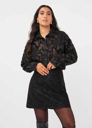Blouse oversized basic plumetis - F26.15508 - Raspberry