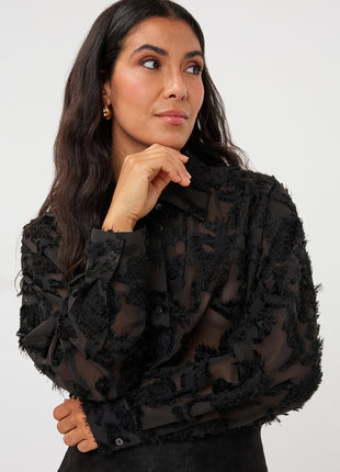 Blouse oversized basic plumetis - F26.15508 - Raspberry