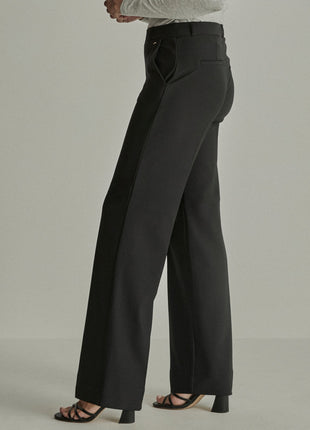 Para Mi Mira Elastic zwarte broek met elastische pull-on taille