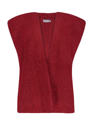 Gilet knitted - 64534-29 - Oxblood Red