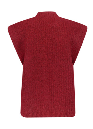 Gilet knitted - 64534-29 - Oxblood Red