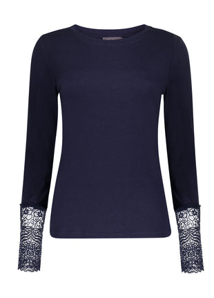 T-shirt lace sleeve - 62600-26 - Navy