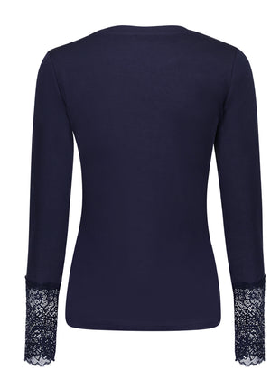 T-shirt lace sleeve - 62600-26 - Navy