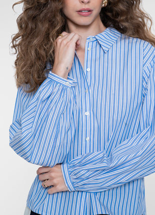 Geisha Blouse stripes wit blauw rood - Lou Lou