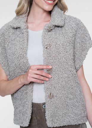 Geisha Gilet teddy sand - Lou Lou