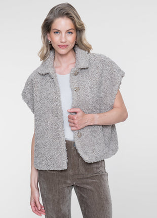 Geisha Gilet teddy sand - Lou Lou