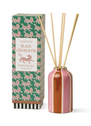 Geurstokjes in een keramische pot - Tiger - Black Cedar & Fig by Paddywax