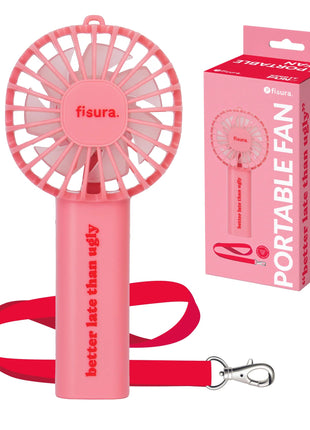 Fisura draagbare handventilator 'better late than ugly' in het roze