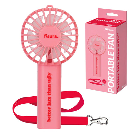 Fisura draagbare handventilator 'better late than ugly' in het roze