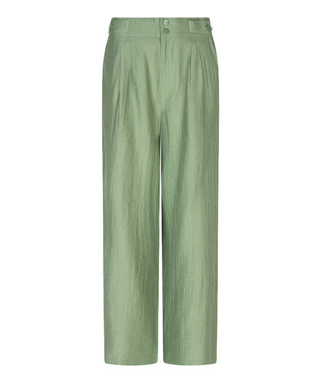 Pantalon - Tissu froissé large - Vert jungle - HS26.14216