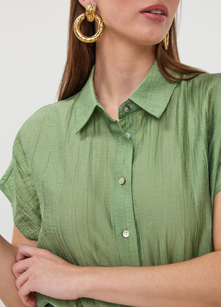 Bluse - Batwing Crinkle - Jungle Green - HS26.14218