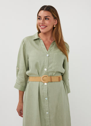 Robe longue ceinture lin - HS26.28228
