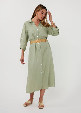 Robe longue ceinture lin - HS26.28228