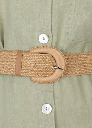 Robe longue ceinture lin - HS26.28228