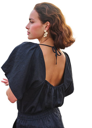 Bluse Rückendetail Leinen – HS26.28230