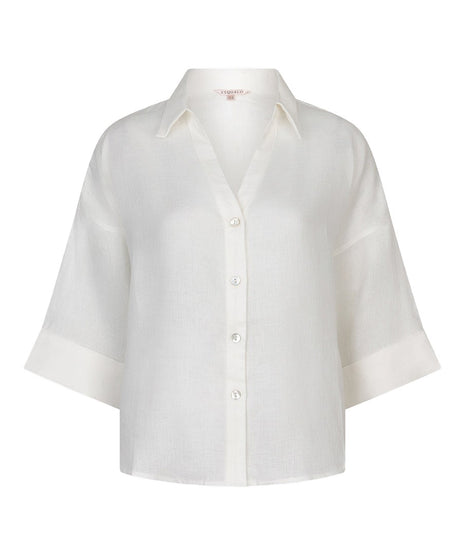 Blouse - Turn-up linnen - Off white - HS26.28234