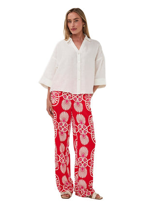 Bluse - Turn-up Leinen - Off-White - HS26.28234