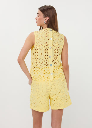 Haut sans manches/sans bretelles broderie anglaise - HS26.28238