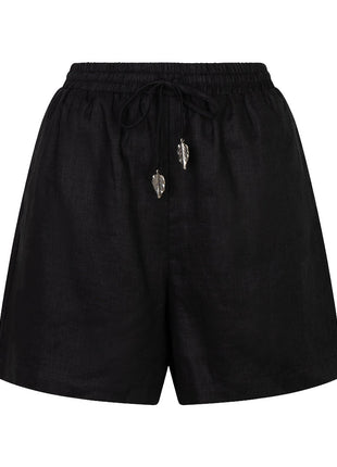 Short - Elastisches Leinen - Schwarz - HS26.28257