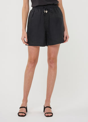 Short - Elastisches Leinen - Schwarz - HS26.28257