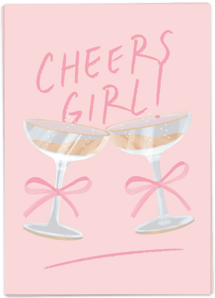 Kaart Blanche wenskaart Cheers girl proost vrouwen