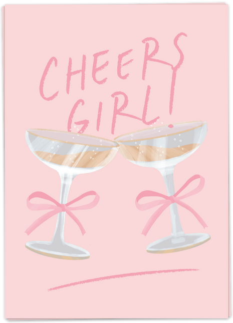 Kaart Blanche wenskaart Cheers girl proost vrouwen