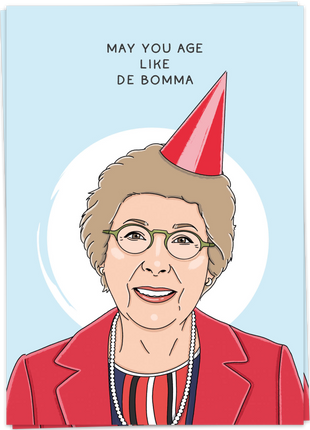 Kaart Blanche wenskaart May you age like de bomma
