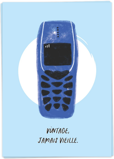 Glückwunschkarte - Vintage-Telefon Geburtstag (FR)