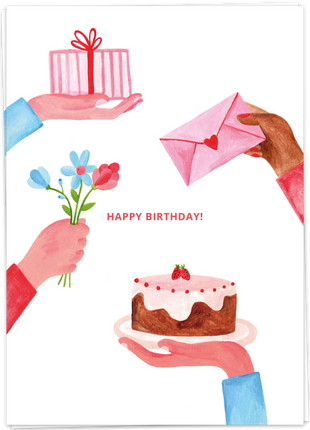 Kaart Blanche wenskaart Birthday gifts Studio JuJu