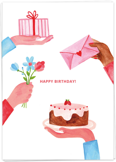 Kaart Blanche wenskaart Birthday gifts Studio JuJu