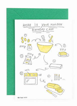 Studio Flash letterpress wenskaart Mailbox birthday cake