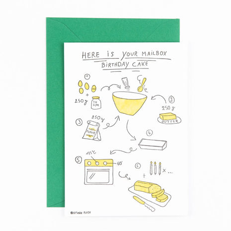 Studio Flash letterpress wenskaart Mailbox birthday cake