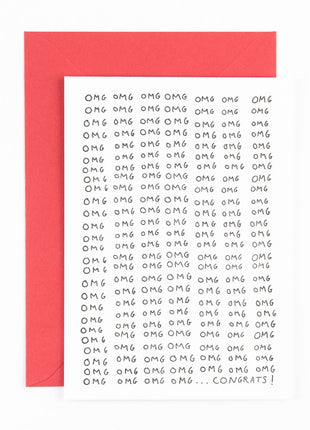 Studio Flash letterpress wenskaart OMG congrats