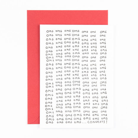 Studio Flash letterpress wenskaart OMG congrats