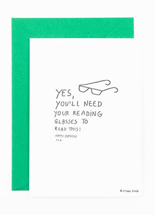 Studio Flash letterpress wenskaart Reading glasses