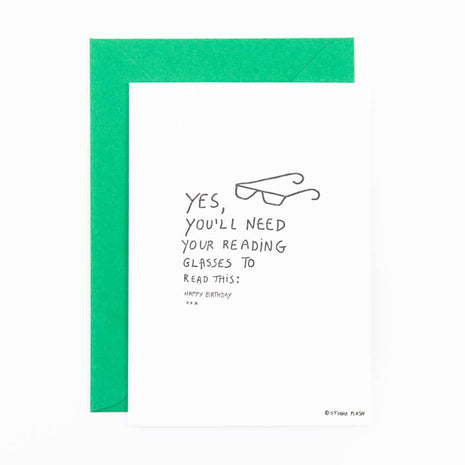 Studio Flash letterpress wenskaart Reading glasses