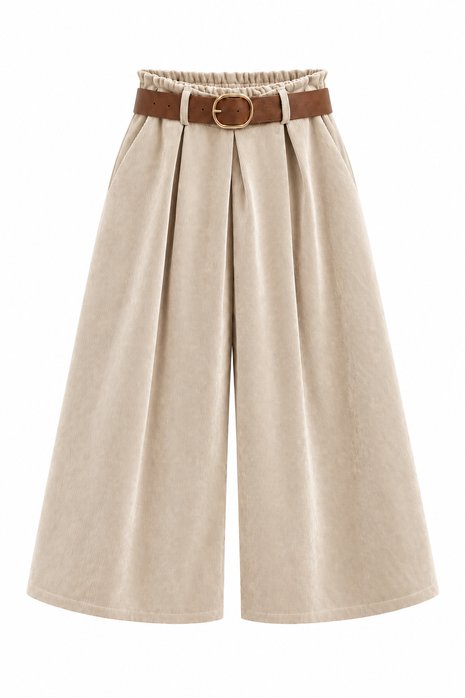 Broek - Culotte - Rib - Beige