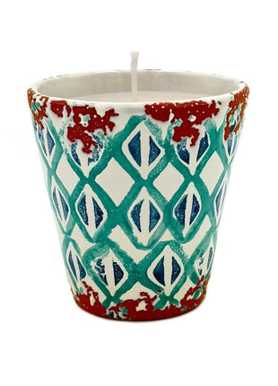 Kaars Keramiek - Rombos/verdes - 8,5X8cm - MENTA Y BASILICO by Wax Design