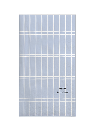 Servetten rechthoek ruit hello sunshine - grijsblauw/goud by Zusss