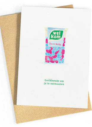 Wenskaart Getikketakt om je te ontmoeten - Studio Zwoane