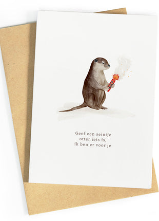 Wenskaart Otter iets is - Studio Zwoane