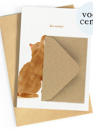 Wenskaart Kat-eautje - Studio Zwoane